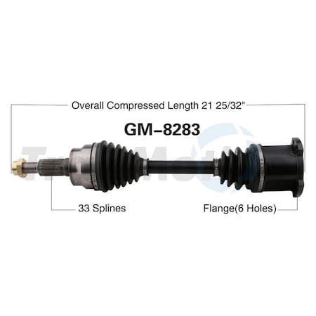 Surtrack Axle Cv Axle Shaft, GM-8283 GM-8283
